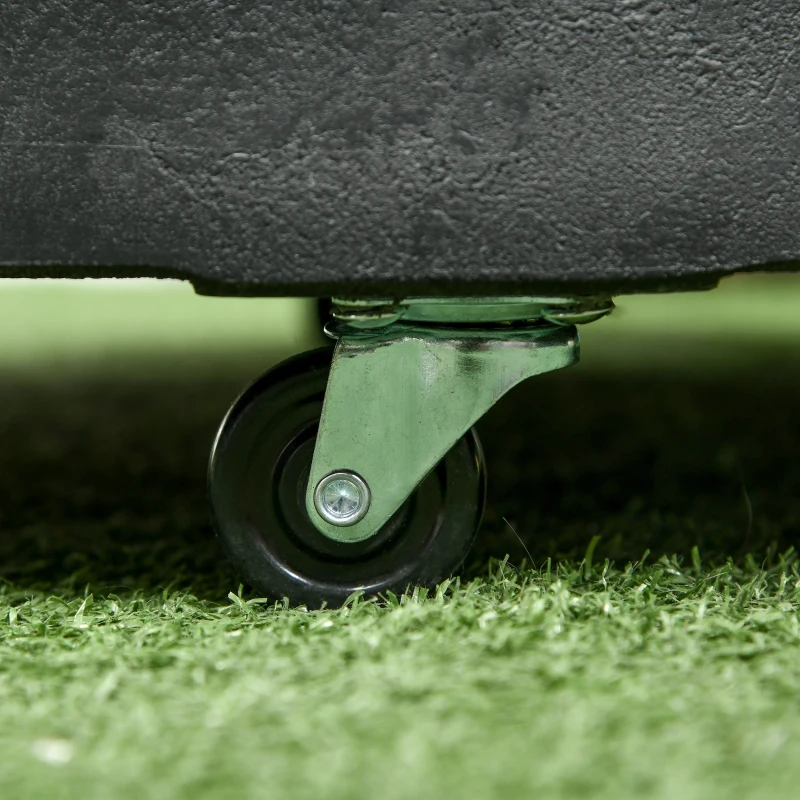 Outsunny 52lbs Resin Patio Umbrella Base with Wheels and Retractable Handles, 20.75" Round Outdoor Umbrella Stand Holder for Parasol Poles 1.5" - 1.9" Dia, Black