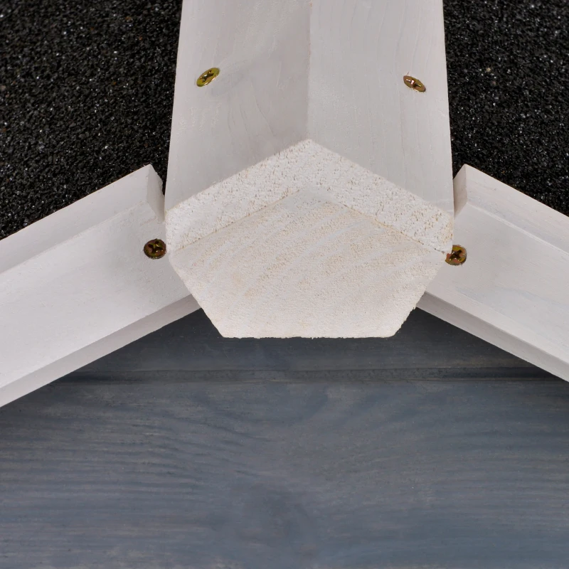 PawHut 47"L Rabbit Hutch Outdoor Bunny Cage with Waterproof Roof, Removable Tray, and Ramp, Grey & White