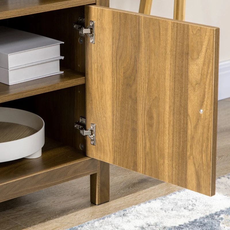 HOMCOM TV Stand for TVs up to 55", TV Unit with Storage Cupboard and Shelves, 55.1" x 15.7" x 27", Walnut