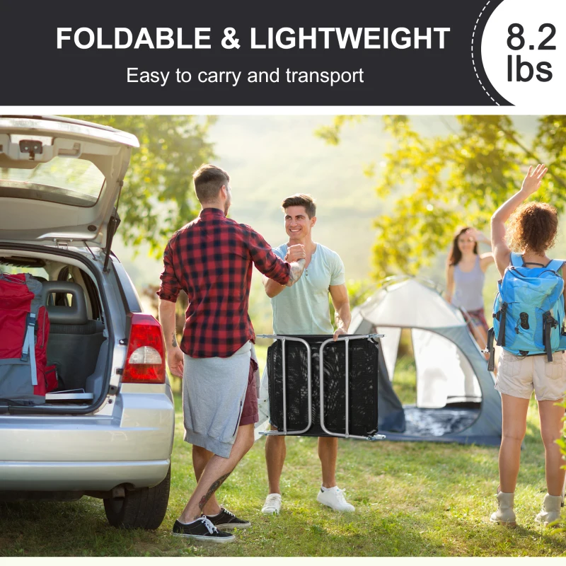 Outsunny Outdoor Lounge Chair, Portable Adjustable Reclining Seat Folding Chaise Lounge Patio Camping Beach Tanning Chair Bed with Pillow, Black