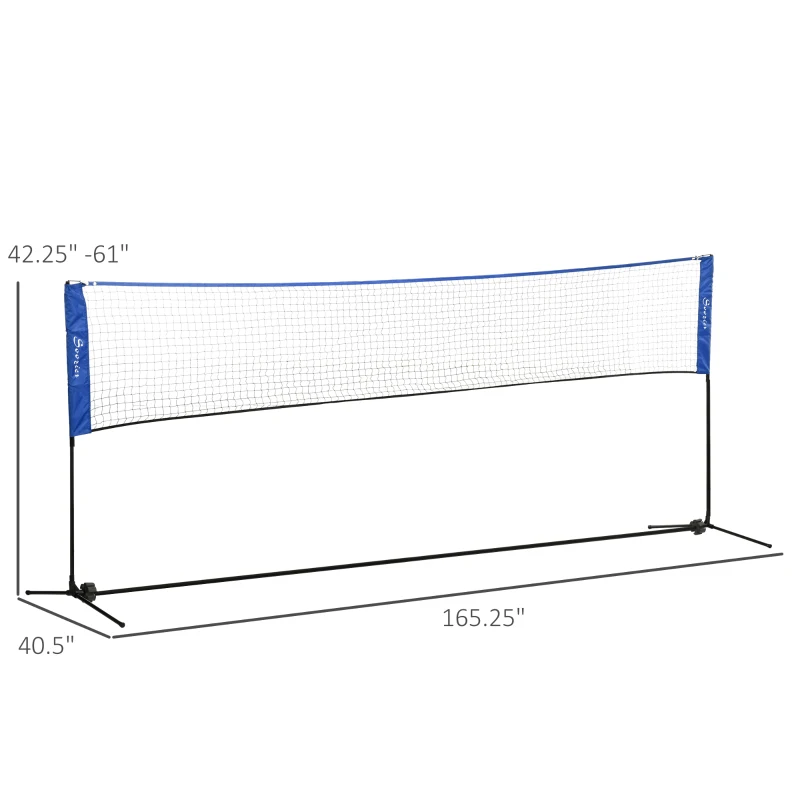 Soozier 14' Badminton Net, Height Adjustable Outdoor Sports Net with Carry Bag for Tennis, Pickleball and Volleyball