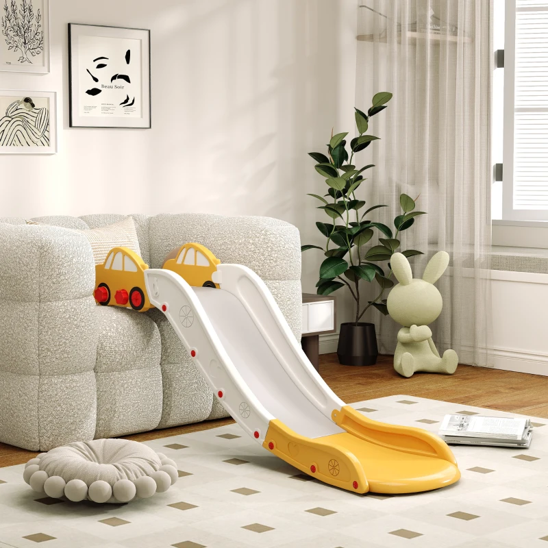 Qaba Extra Length Toddler Slide for Bed, Sofa, Easy to Assemble, Yellow