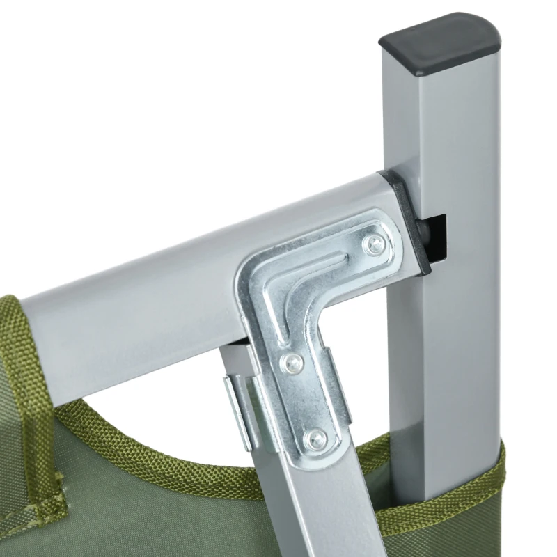 Outsunny Camping Cot, Outdoor Folding Bed Set with Mattress, Sleeping Bag, Pillow, and Carry Bag, Green