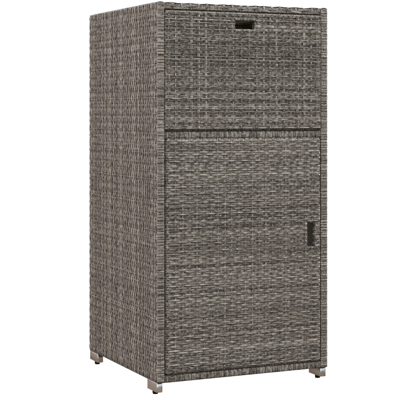 Outsunny Outdoor Towel Rack for Pool w/ Drawer & Cabinet, Gray