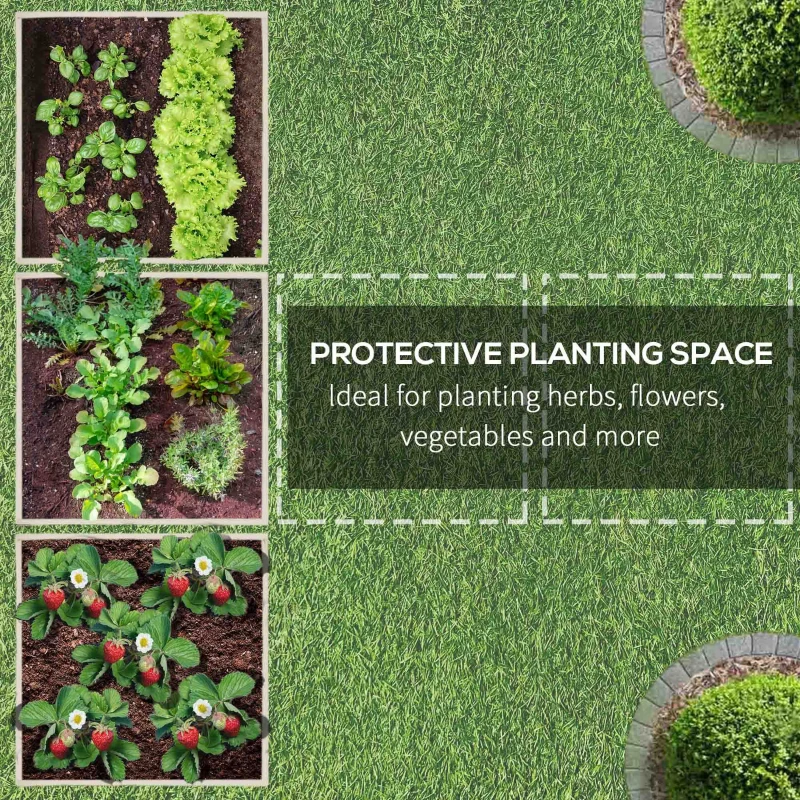 Outsunny Wooden Raised Garden Bed Kit, Elevated Planter Box with Bed Liner for Backyard, Patio to Grow Vegetables, Herbs, and Flowers, 4' x 4' x 12"