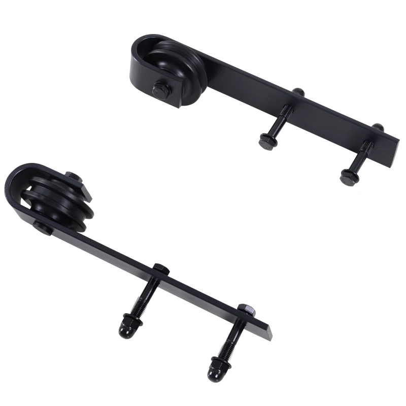 HOMCOM 6.6FT CARBON STEEL Sliding Wood Barn Door Hardware Track Set Door System Carbon Steel J Shape Roller