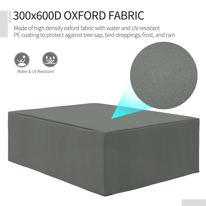 Outsunny Patio Furniture Covers, Waterproof, Windproof Anti-UV 600D Heavy Duty Oxford Fabric Outdoor Furniture Cover for Dining Table Chair Set, 108" x 80" x 35", Charcoal Grey