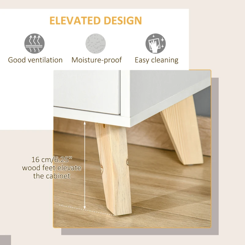 HOMCOM Floor Storage Cabinet with 3 Drawers & 3 Shelves Free Standing Drawer Chest, Sideboard Storage Organizer for Living Room Office