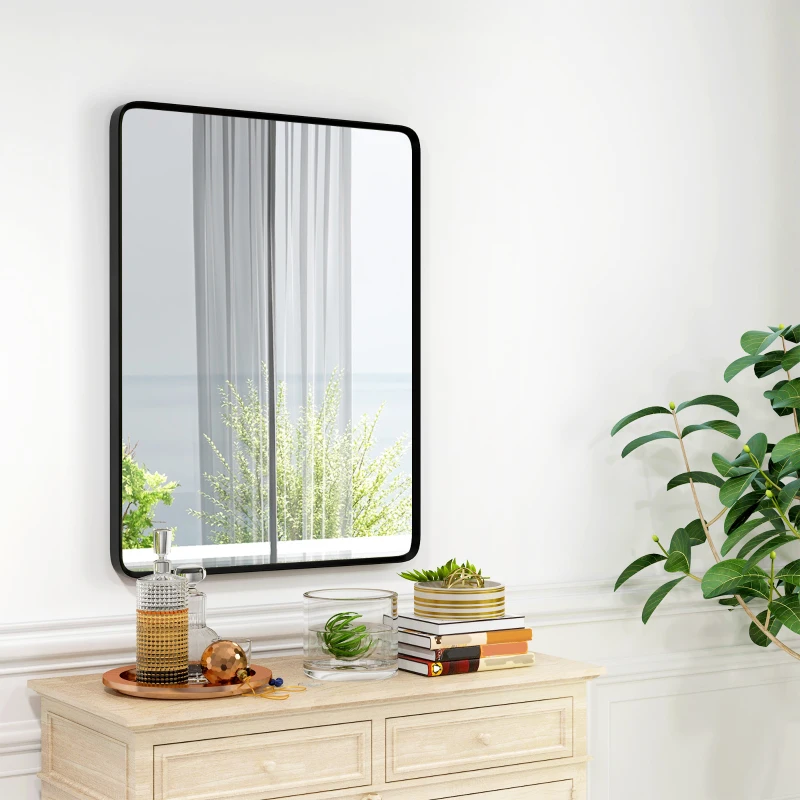 HOMCOM 40 x 30 Wall-Mounted Living Room Rectangle Mirror