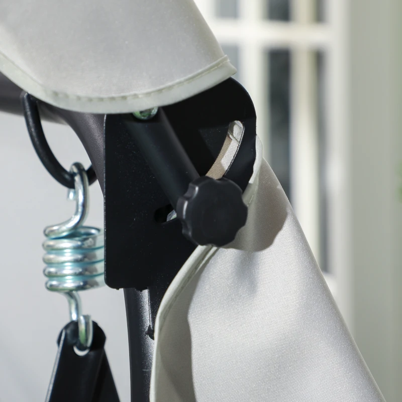 Outsunny 1-Seat Outdoor Porch Swing Patio Swing with Adjustable Canopy, Removable Seat and Back Cushion for Garden, Poolside