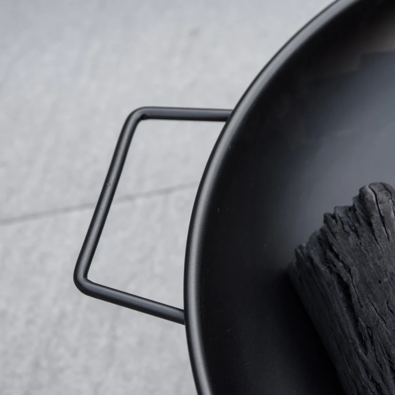 Outsunny 23" Round Outdoor Fire Pit, Portable Firepit Fireplace with Support Legs for Garden, Patio, Camping, Bonfire, Black