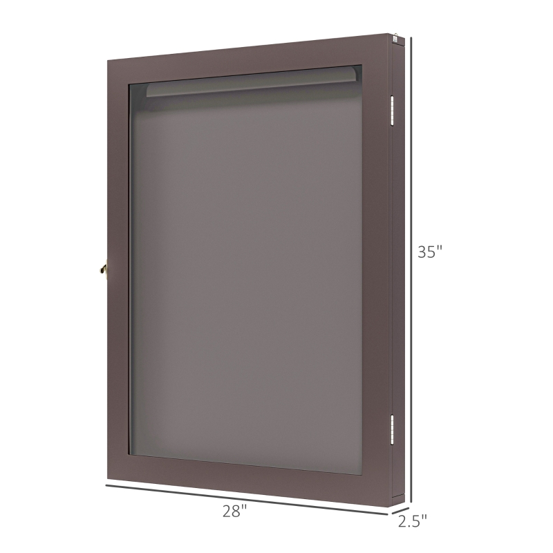 HOMCOM 28" x 35" UV-Resistant Sports Jersey Frame Display Case, Brown