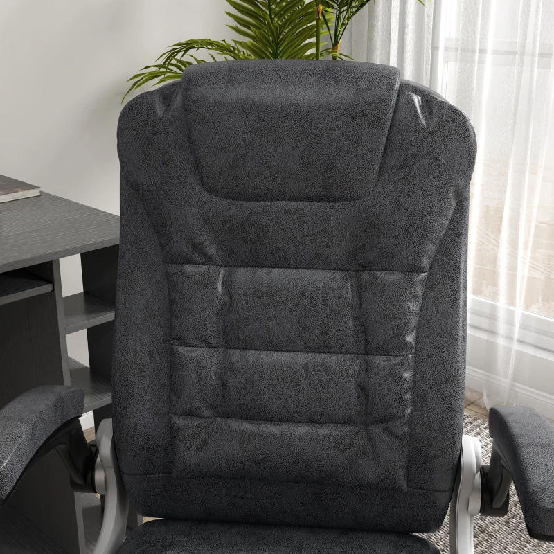 Vinsetto Heavy Duty Microfibre Office Chair, Big and Tall Computer Chair with Flip-up Arm, 400lbs, Charcoal Grey