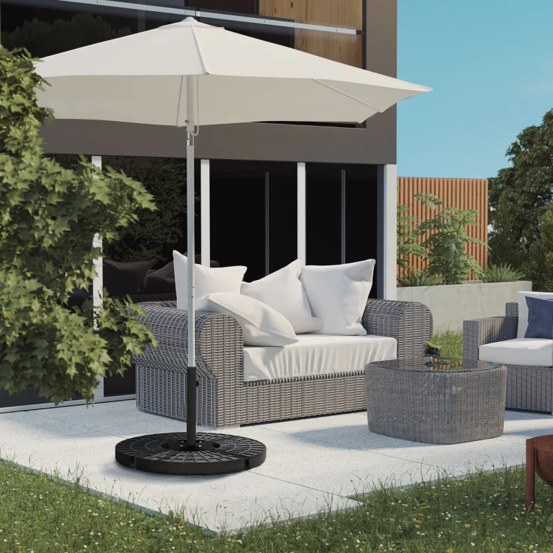 Outsunny Outdoor Universal Cross Brace Stand for Small Offset Umbrella or Large Market Umbrella, Black