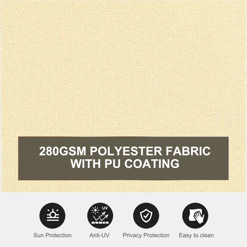 Outsunny Patio Retractable Double Side Awning, Folding Privacy French Screen Fence, Privacy Wall Corner Divider, Garden Outdoor Sun Shade Wind Screen, Indoor Room Divider, Beige