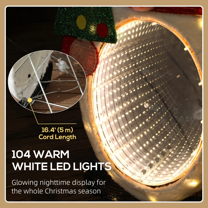 Outsunny Light Up Gnome Yard Decoration, Lighted Elf Gnome Christmas Decoration for Indoor, Outdoor, Garden, Lawn, Red