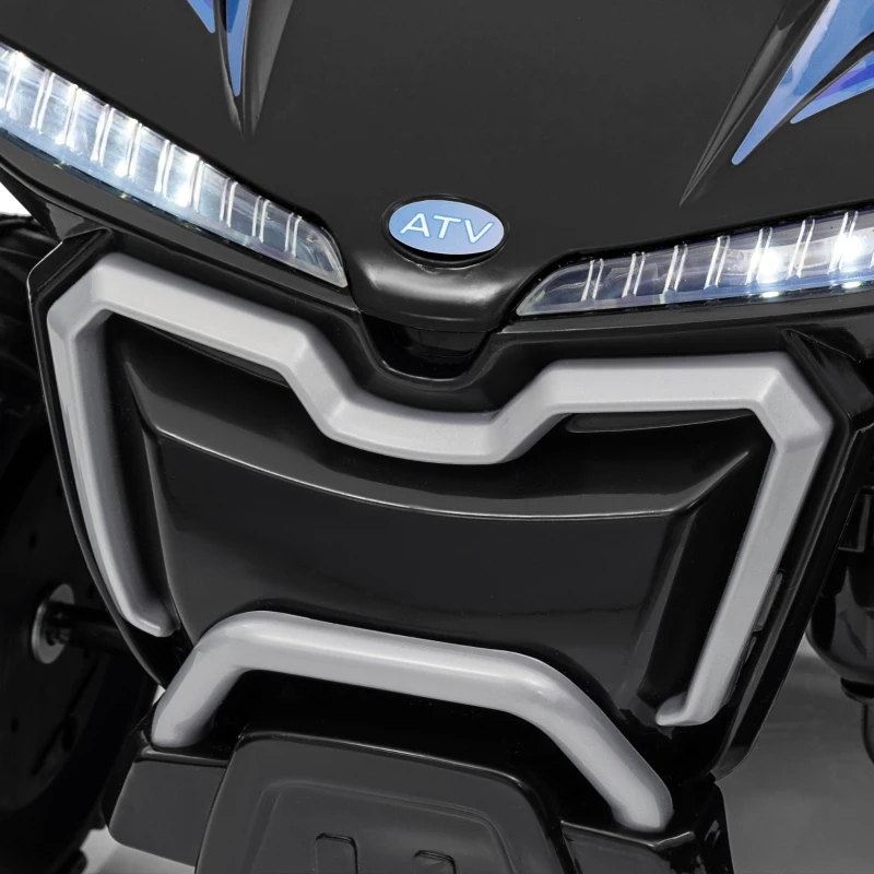 Qaba Kids ATV Quad, 6V Ride On Toy with Rechargeable Battery, Light, Music, Forward & Reverse for Toddlers, Black