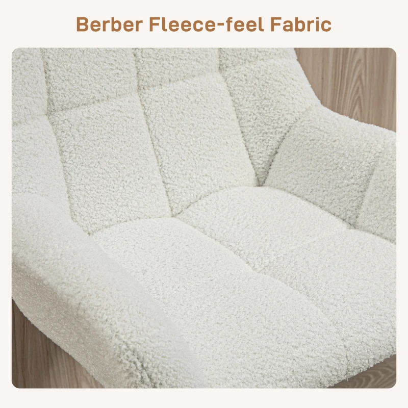 HOMCOM Swivel Barstools Set of 2 Adjustable Bar Stools with Footrest Armrests for Dining Room Cream White