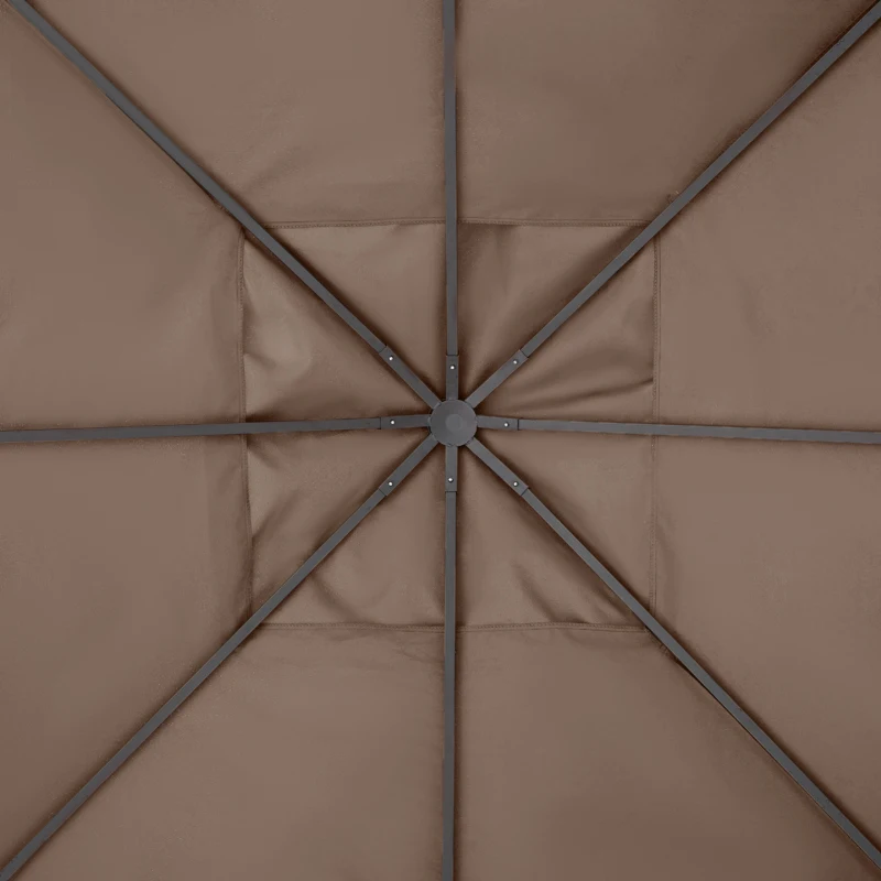 Outsunny 10' x 10' Square Gazebo Canopy Replacement UV Protected Top Cover Sun Shade Coffee