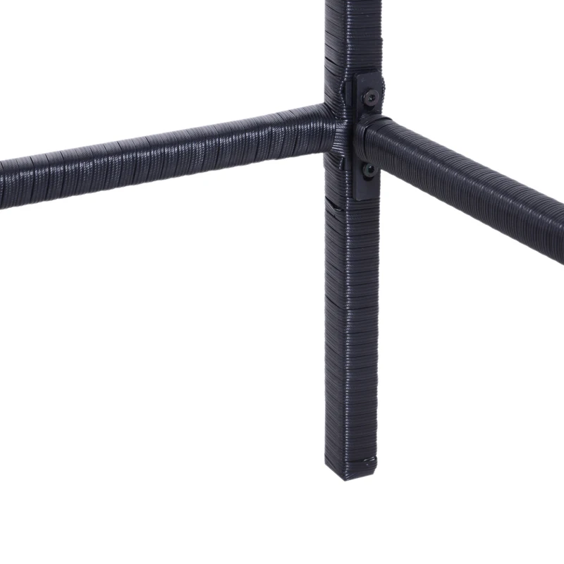 Outsunny 3 Piece Patio Bar Set Wicker Rattan Garden Bistro Set Barstool and Table for Patio Backyard Balcony Poolside, Black