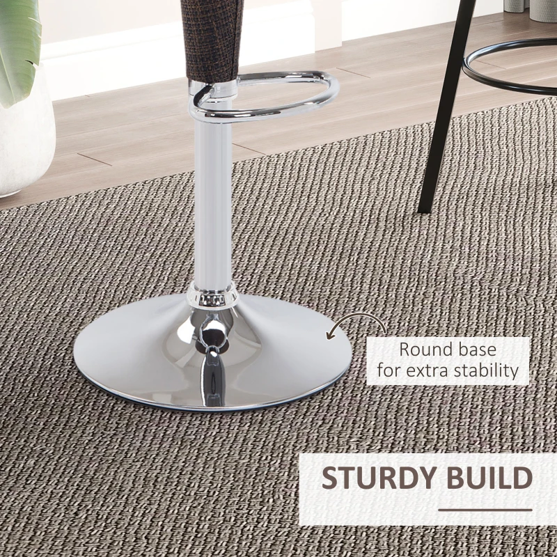 HomCom Set of 2 Modern Style Rattan Bar Stool with Footrest