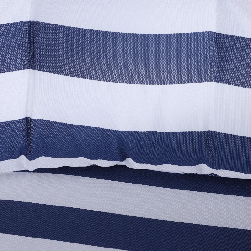 Outsunny 5 Pieces Wicker Patio Furniture Sofa Set Thick Padded Cushions, Outdoor PE Rattan Conversation Coffee Set with Armchairs, Footstools and Glass Top Table, Blue and White