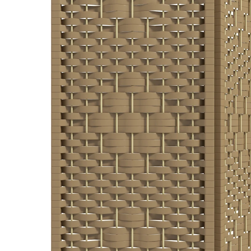 HOMCOM 6 Panel Folding Room Divider Portable Privacy Screen Wave Fiber Room Partition for Home Office Natural