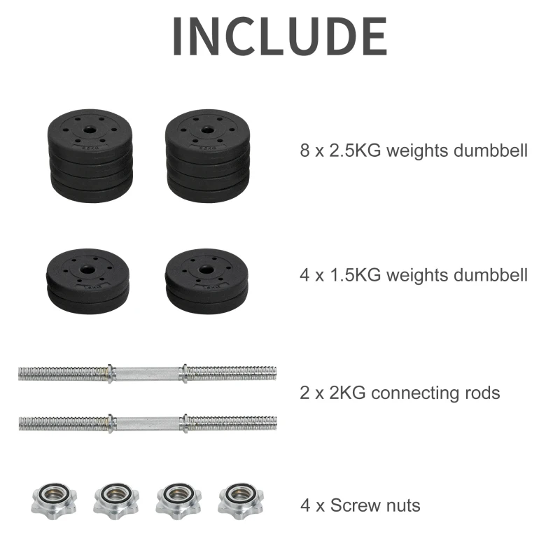Soozier 66 lbs Adjustable Dumbbell Set for Upper & Lower Body Strength Training