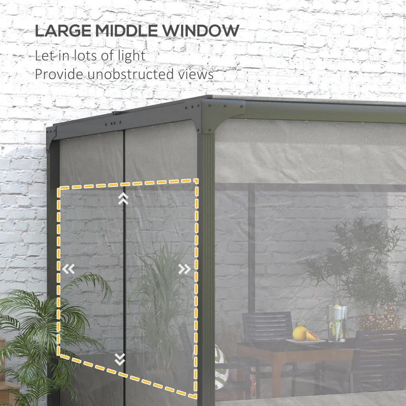 Outsunny Pergola Gazebo Curtains for 10' x 10' Pergola, 4 Pack Side Panels Replacement with Large Windows and Zipped Doors