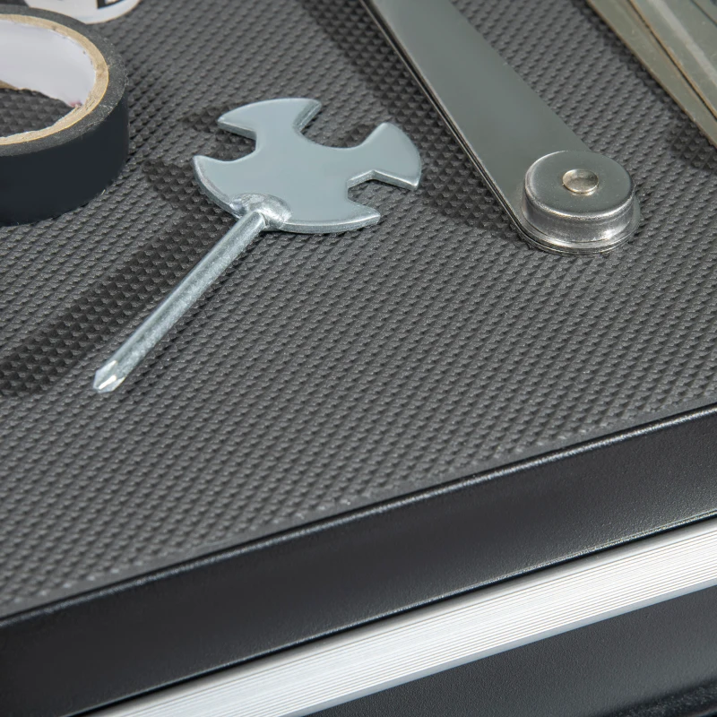 DURHAND 2-Drawer Rolling Tool Chest on Wheels, Metal Tool Cabinet for Warehouse, Workshop and Garage, Black