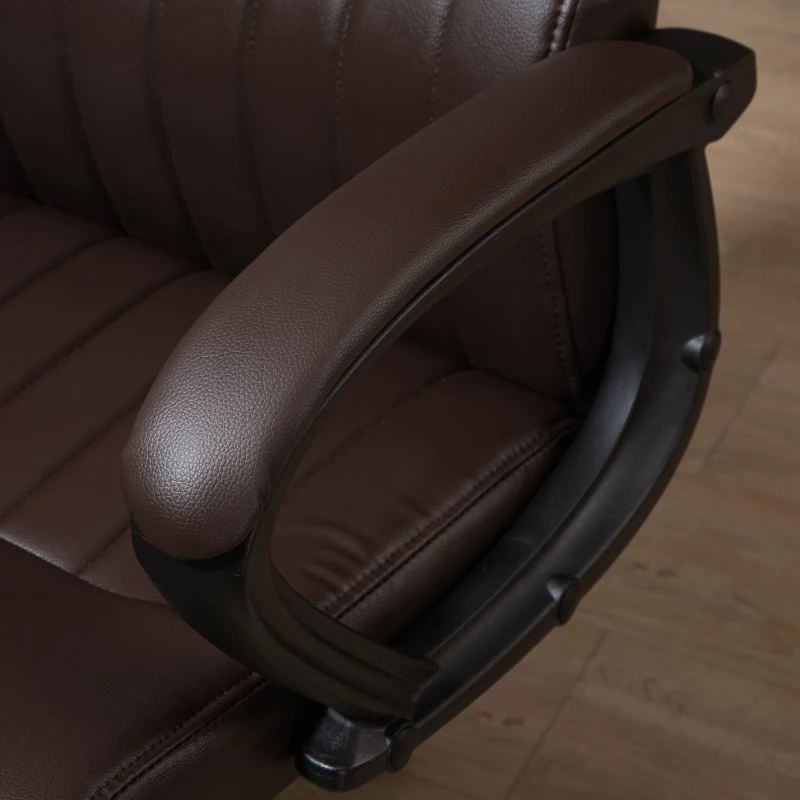 Vinsetto High Back Office Chair Swivel Executive PVC Leather Ergonomic Chair, Adjustable Height, Brown