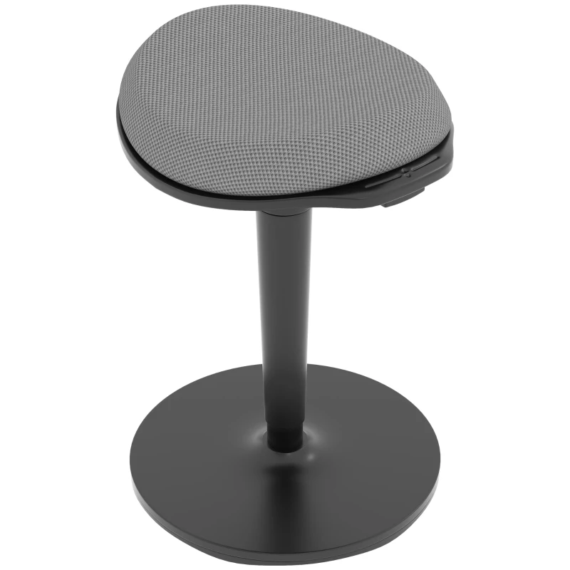 HOMCOM Standing Desk Stool, Ergonomic Wobble Chair, Adjustable Leaning Stool for Office Desks, with Rocking Motion, Gray
