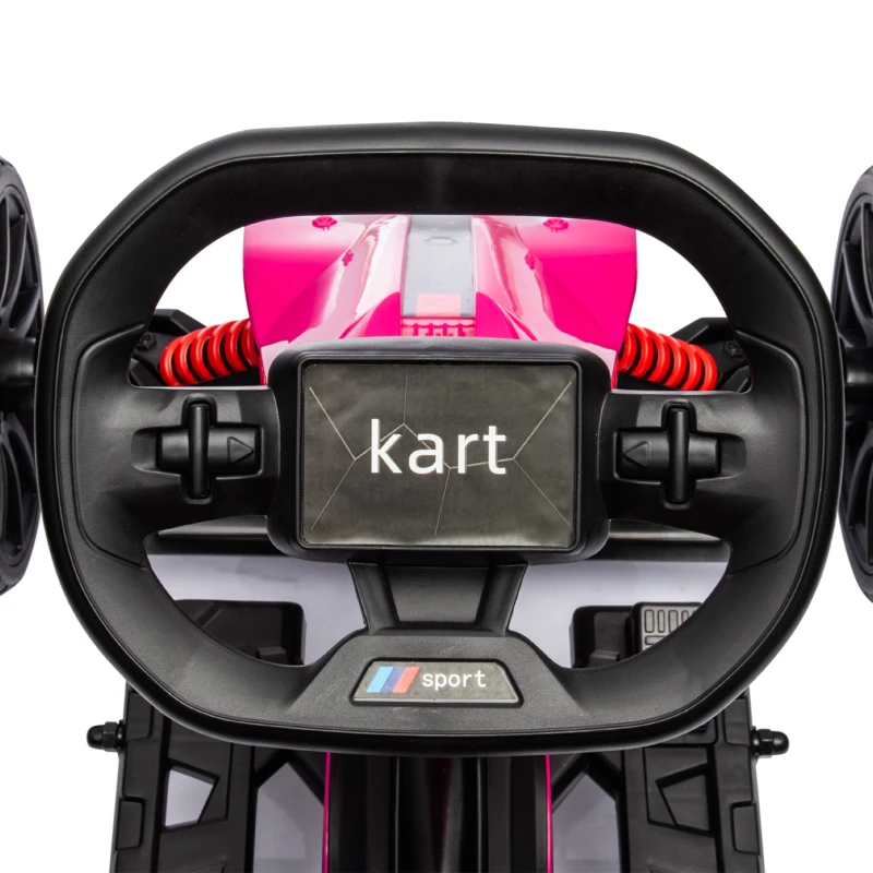 Aosom 12V Electric Go Kart for Kids w/ Adjustable Speed, Pink
