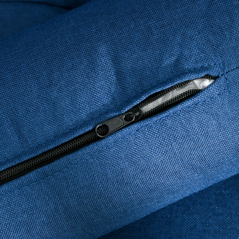 HOMCOM 56" Loveseat Sofa for Bedroom Upholstered 2 Seater Couch with Back Cushions and Pillows, Blue