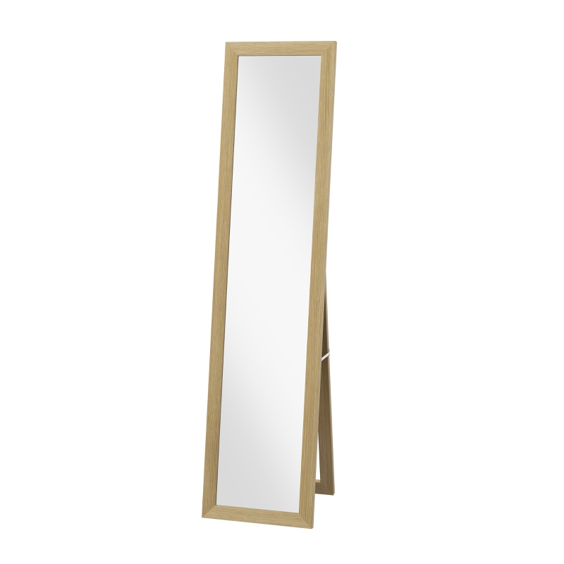 HOMCOM 15" x 62" Full Length Mirror for Bedroom, Free Standing Dressing Mirror, Wall Mirror for Living Room, Oak