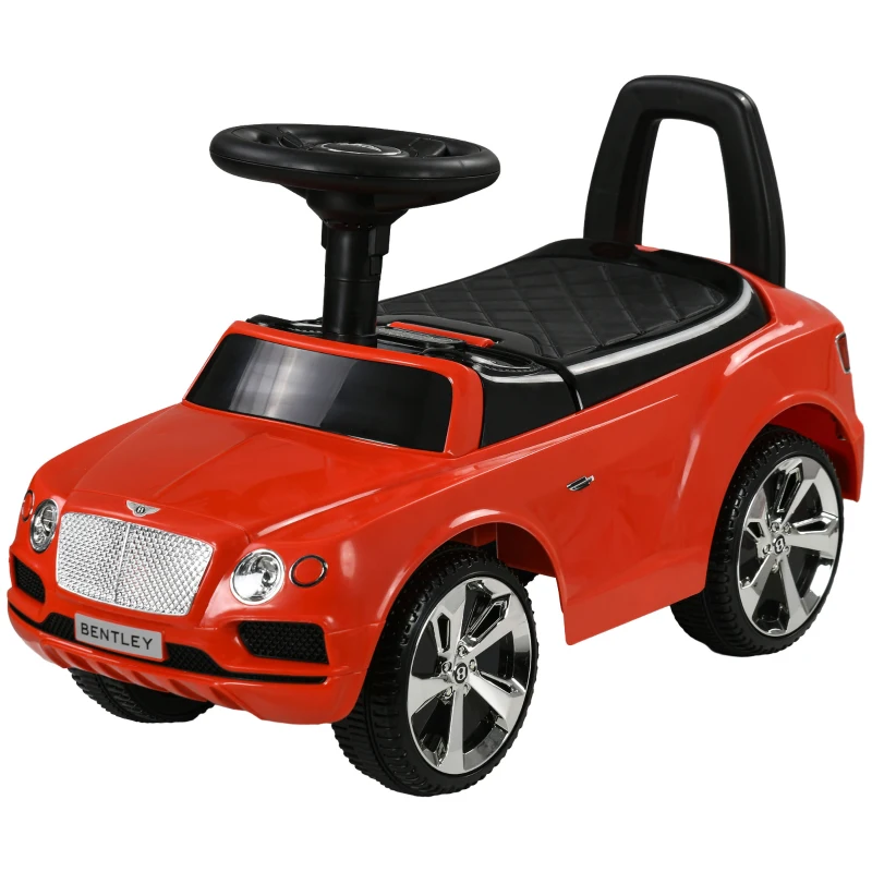 Qaba Bentley Bentayga Licensed Baby Car Foot To Floor with Horn Music, Under-Seat Storage, for 18-36 Months, Red