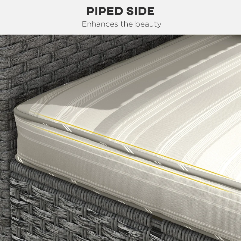 Outsunny Seat Cushion Back Pillows Replacement Set of 2, Patio Chair Cushions Set for Indoor Outdoor, Grey