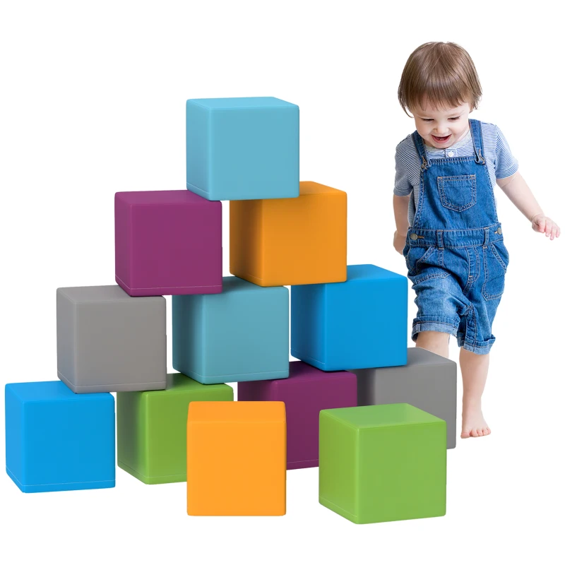 Soozier 12 Piece Soft Play Blocks Soft Foam Toy for Toddler, Contemporary