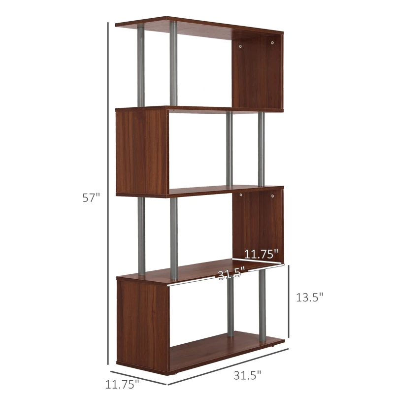 HOMCOM Slim Modern Wooden Bookshelf