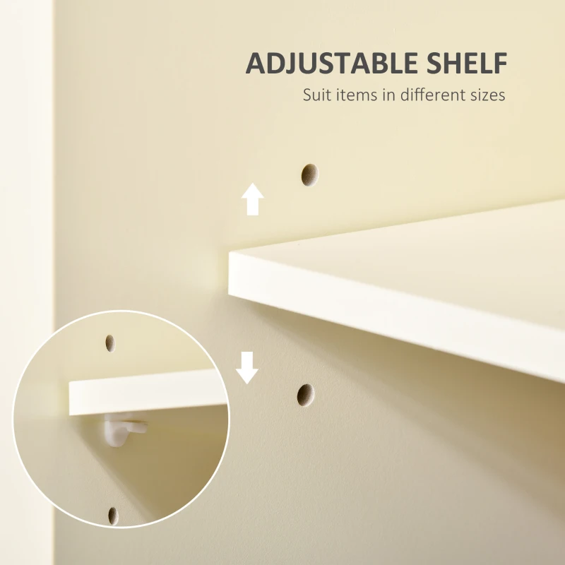 HOMCOM Rolling Kitchen Island, Kitchen Cart on Wheels with Rubberwood Top, 2 Drawers, Towel Rack, Cream White