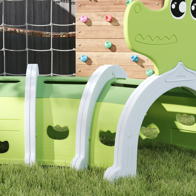 Qaba Crocodile Design Kids Play Tunnel for Kids to Crawl Through, 113" Long