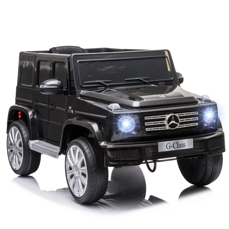 Aosom Mercedes Benz G500 Licensed 12V Kids Ride on Car with Remote Control, Music, Lights, MP3 for 37-96 months, Black