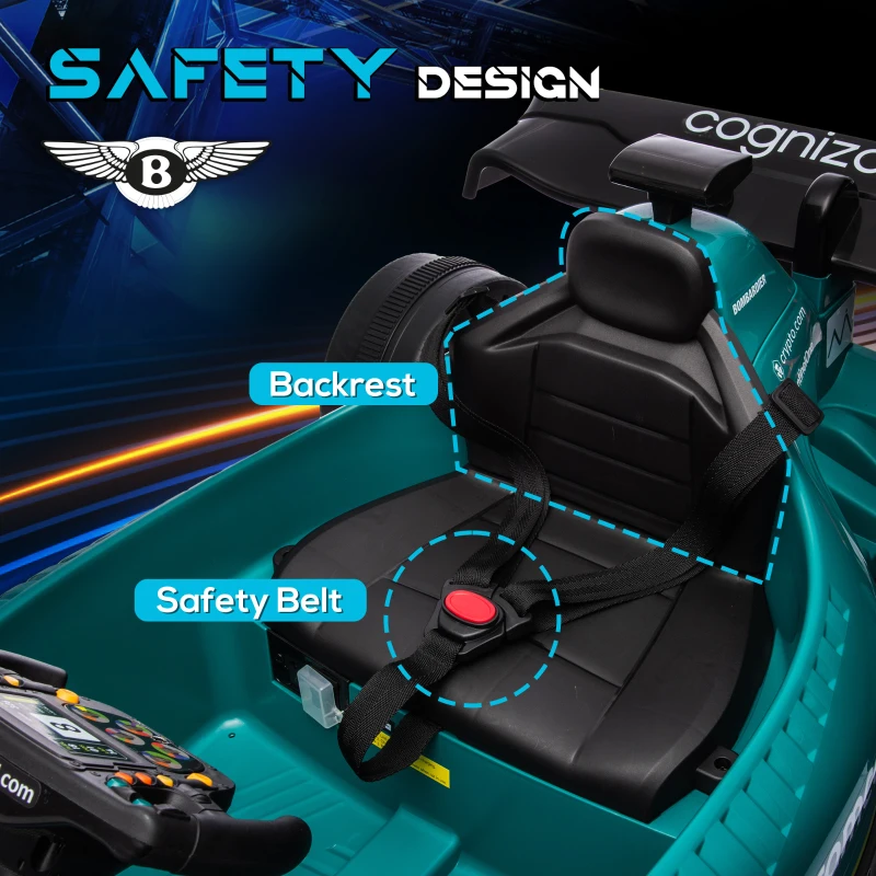 Qaba Aston Martin Licensed 12V Electric Go Kart, Kids Ride on Car with 4 Shock-Absorbing Wheels, Remote Control