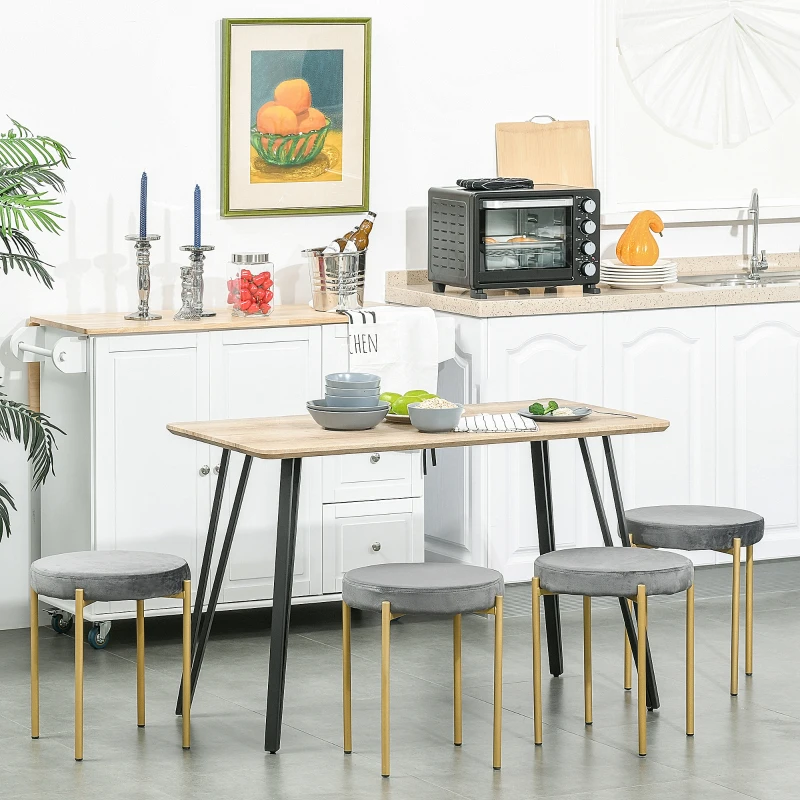 HOMCOM Rustic Rectangular Dining Table Kitchen Table with Metal Hairpin Legs for Dining Room, or Living Room 47.25" x 23.5" x 29.5", Natural