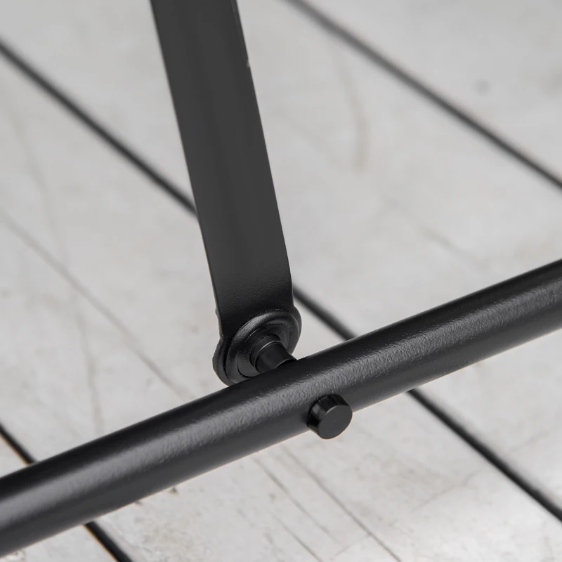 Outsunny 3 Piece Patio Glider Set Outdoor Gliders with Breathable Mesh Seat, Glass Top Table for Garden, Yard, Black