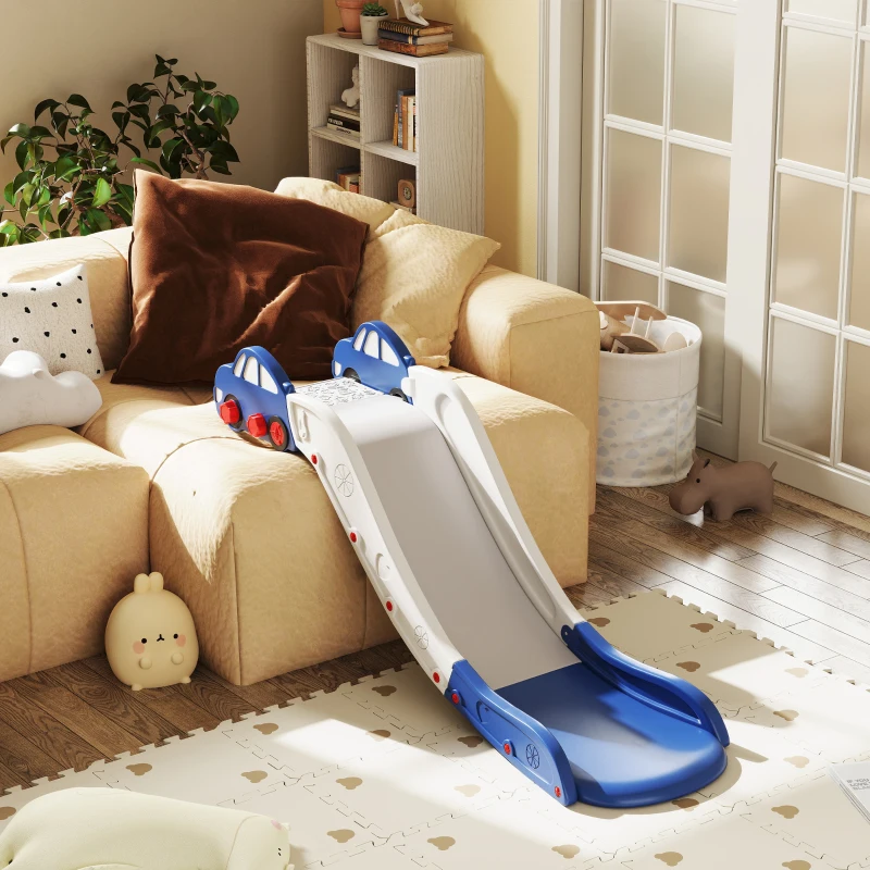 Qaba Extra Length Toddler Slide for Bed, Sofa, Easy to Assemble, Blue