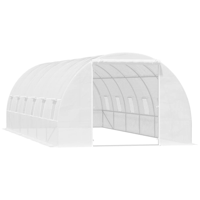 Outsunny 26' x 10' x 6.6' Large Walk in Tunnel Greenhouse Garden Plant Seed Green House Premium Steel Frame