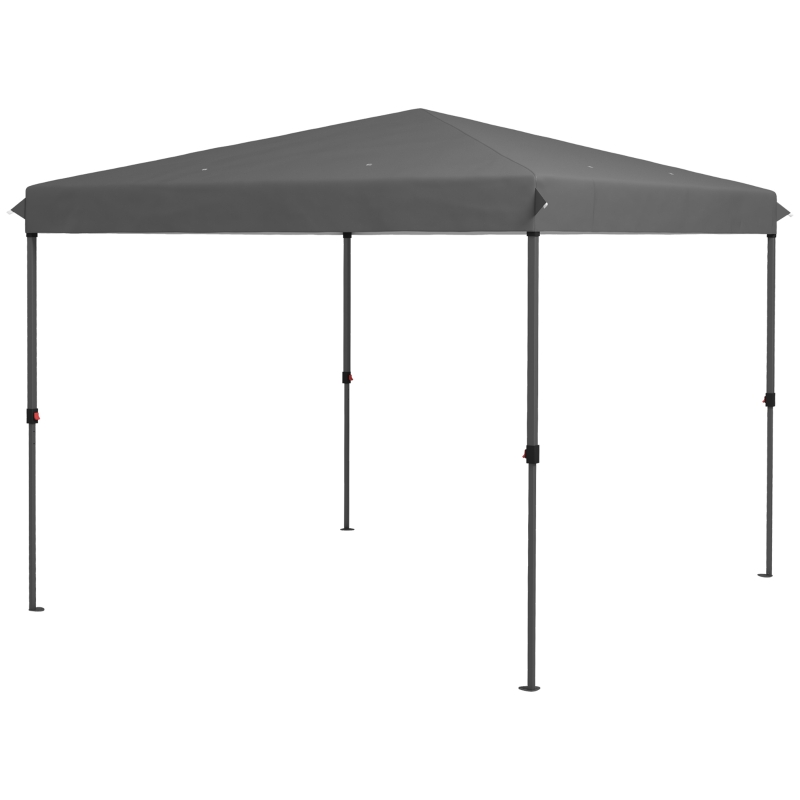 Outsunny 10x10FT Pop Up Canopy with 1-Button Push, Carry Bag, Stakes, Ropes, Sandbags, Height Adjustable Instant Sun Shelter