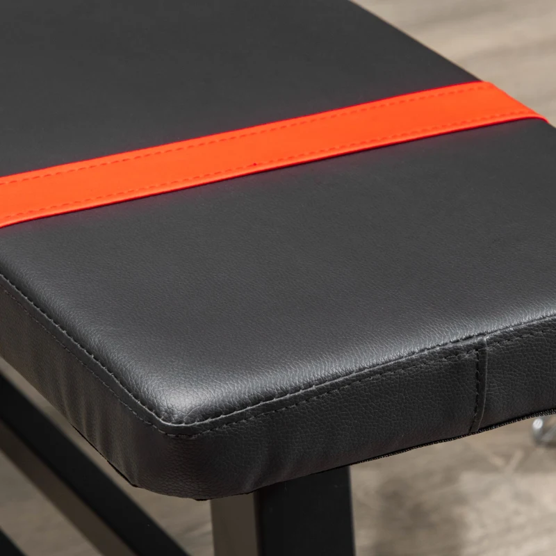 Soozier Flat Weight Bench with Dumbbell Rack, Padded Seat and Anti-slip Foot Pads for Home Gym Workout