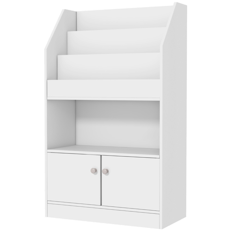 Qaba Toy Storage Organizer Shelf, Kids Bookshelf for Bedroom, Playroom, Nursery, White